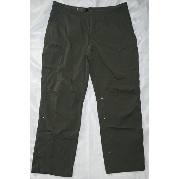 REI Co-Op Pants Mens 38x30 Green Sahara Convertible Relaxed Snap Roll Up Hiking - Picture 1 of 11